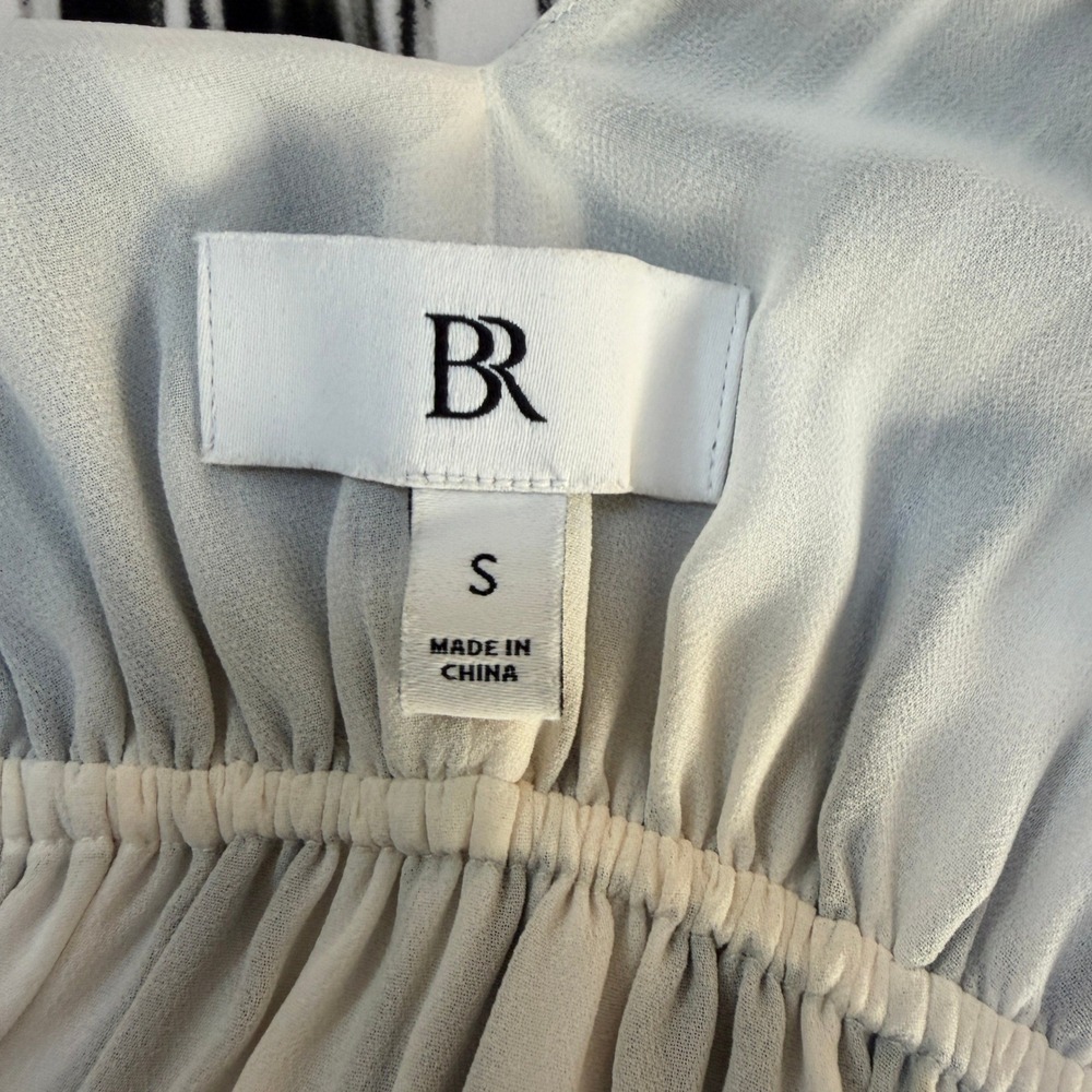 Banana Republic Cascade Silk Maxi Dress Black White Ikat Brushstroke Small - Picture 6 of 7